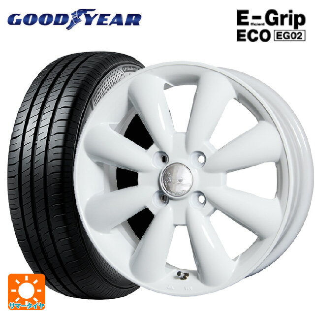 【6/15〜16限定 全品P5倍＆クーポン】155/65R13 73S グッドイヤー エフィシェントグリップ エコ EG02 ホットスタッフ ララパーム KC8 WH 13-4J 国産車用 サマータイヤホイール4本セット
