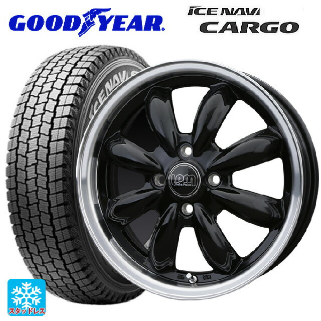【5/27 1:59迄 最大3万円OFFクーポン】145/80R12 80/78N グッドイヤー アイスナビ カーゴ ホットスタッフ ララパーム カップ BK/リムP 12-3.5J 国産車用 スタッドレスタイヤホイール4本セット