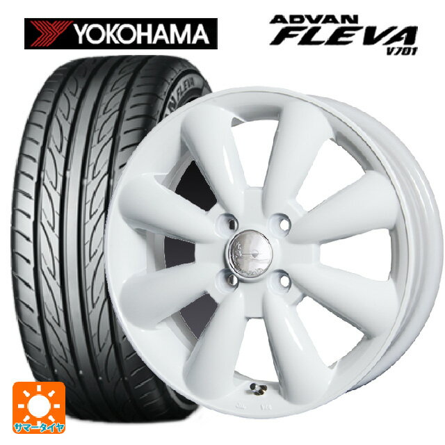 【6/22 20時〜 全品P5倍＆クーポン】165/55R15 75V ヨコハマ アドバン フレバ V701 正規品 ホットスタッフ ララパーム KC8 WH 15-5J 国産車用 サマータイヤホイール4本セット