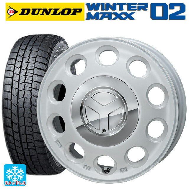 165/55R15 75Q ダンロップ ウィンターマックス 02(WM02) ジャパン三陽 モンツァ ピエディーノ パールホワイト 15-4.5J 国産車用 スタッドレスタイヤホイール4本セット