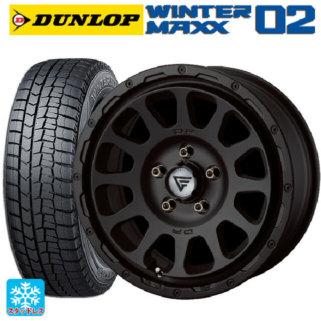 在庫有 205/55R16 91Q ダンロップ ウィンターマックス 02(WM02) # エクシズルライン デルタフォース オーバル マットブラック 16-7J 国産車用 スタッドレスタイヤホイール4本セット