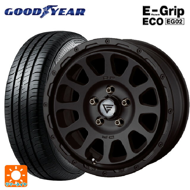 【6/15〜16限定 全品P5倍＆クーポン】215/65R16 98H グッドイヤー エフィシェントグリップ エコ EG02 エクシズルライン デルタフォース オーバル マットブラック 16-7J 国産車用 サマータイヤホイール4本セット