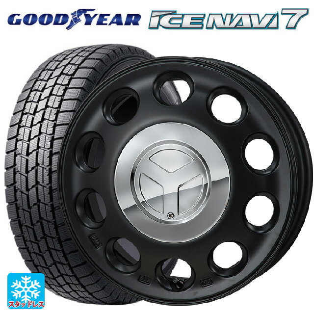 2021年製 165/55R14 72Q グッドイヤー アイスナビ7(数量限定) ジャパン三陽 モンツァ ピエディーノ セミグロスブラック 14-4.5J 国産車用 スタッドレスタイヤホイール4本セット