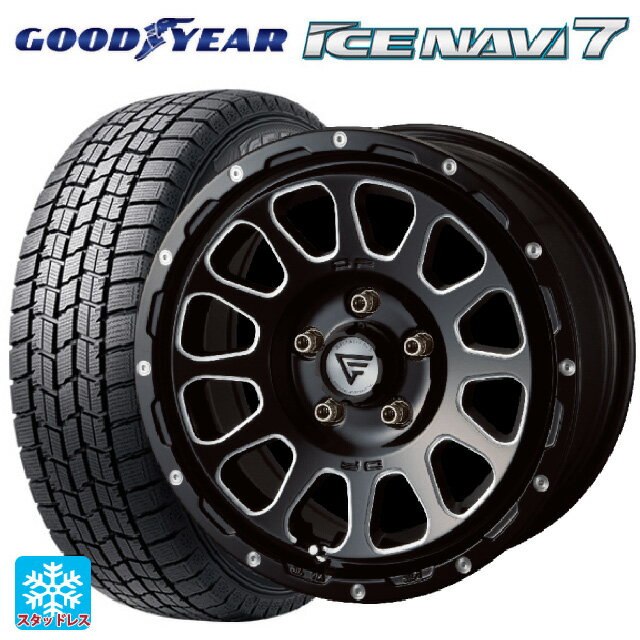 【6/15〜16限定 全品P5倍＆クーポン】225/60R17 99Q グッドイヤー アイスナビ7(数量限定) # エクシズルライン デルタフォース オーバル ブラックマシニング 17-7J 国産車用 スタッドレスタイヤホイール4本セット