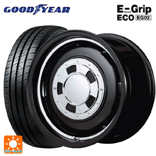 【6/15〜16限定 全品P5倍＆クーポン】165/60R14 75H グッドイヤー エフィシェントグリップ エコ EG02 # エムアイディー ガルシア シスコ # セミグロスブラック＋リムヴァーレイポリッシュ 14-4.5J 国産車用 サマータイヤホイール4本セット