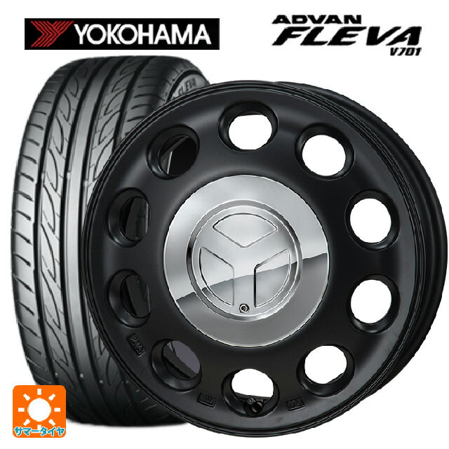 【最大3万円OFFクーポン 5/16 1:59迄】165/50R15 73V ヨコハマ アドバン フレバ V701 ジャパン三陽 モンツァ ピエディーノ セミグロスブラック 15-4.5J 国産車用 サマータイヤホイール4本セット