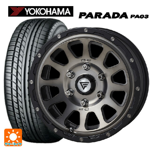 トヨタ ハイエース(200系)用 215/65R16 109/107S ヨコハマ パラダ PA03 ホワイトレター エクシズルライン デルタフォース オーバル マットスモークポリッシュ 新品サマータイヤホイール 4本セット