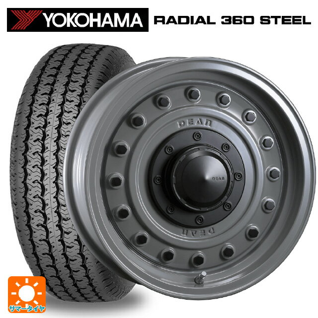 【5/20限定 最大3万円OFFクーポン】スズキ ジムニーシエラ(74系)用 195/80R15 108/106S ヨコハマ ラディアル360スチール ホワイトリボン ディーン コロラド スチールグレー 新品サマータイヤホイール 5本セット