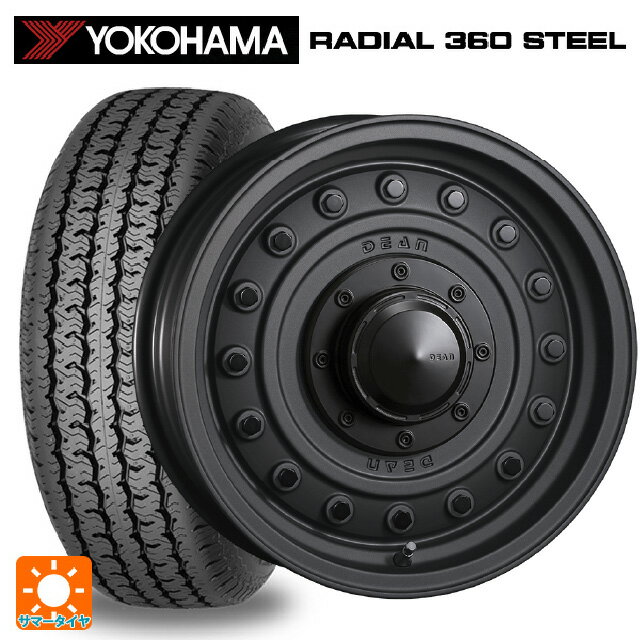 【5/20限定 最大3万円OFFクーポン】スズキ ジムニーシエラ(74系)用 195/80R15 108/106S ヨコハマ ラディアル360スチール ホワイトリボン ディーン コロラド マットチャコールブラック 新品サマータイヤホイール 5本セット