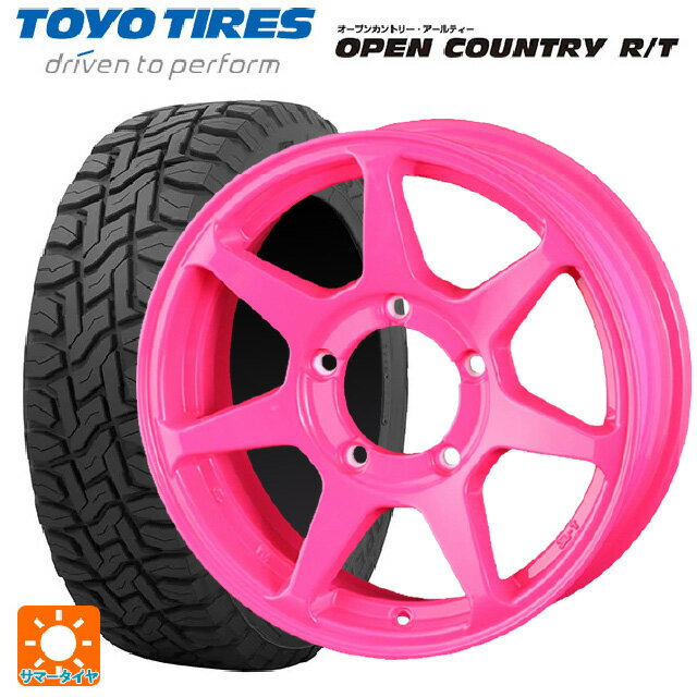 215/70R16 100Q トーヨー オープンカントリー RT ブラックレター ドゥオール CST ゼロワンハイパー +J 鋳出しロゴ 蛍光ピンク 16-6J 国産車用 サマータイヤホイール4本セット