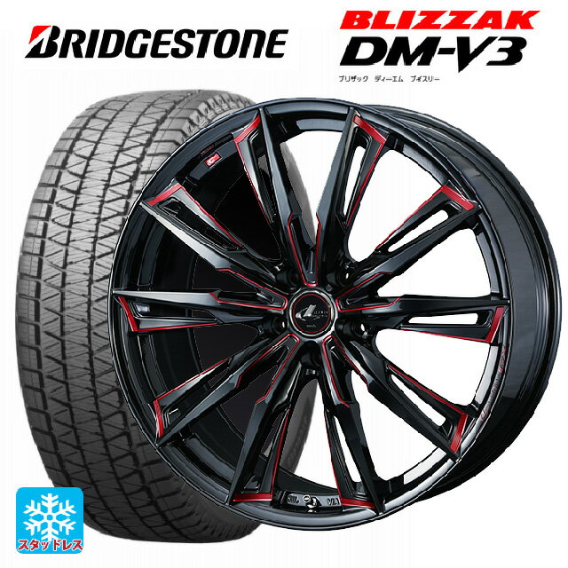 【最大3万円OFFクーポン 5/16 1:59迄】235/60R18 107Q XL ブリヂストン ブリザック DM-V3 正規品 ウェッズ レオニス GX BK/SC(RED) 18-7J 国産車用 スタッドレスタイヤホイール4本セット