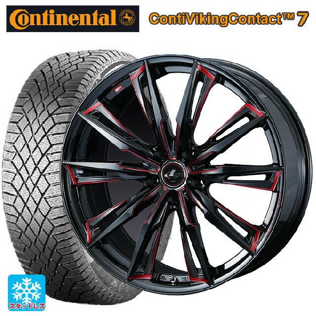 ホンダ ZR-V(RZ4)用 225/60R17 103T XL コンチネンタル コンチバイキングコンタクト7 正規品 レオニス GX BK/SC(RED) 新品スタッドレスタイヤホイール 4本セット