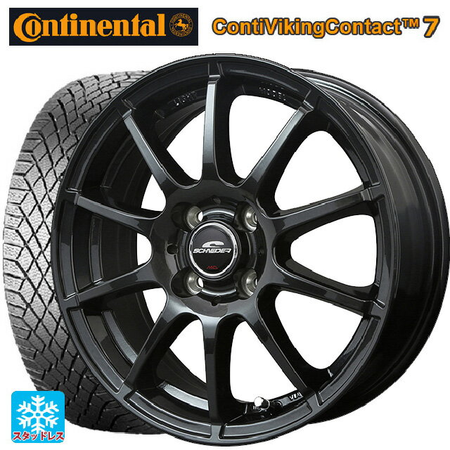 【6/22 20時〜 全品P5倍＆クーポン】155/65R14 75T コンチネンタル コンチバイキングコンタクト7 正規品 エムアイディー MIDホイール スタッグ（数量限定） # ストロングガンメタ 14-4.5J 国産車用 スタッドレスタイヤホイール4本セット