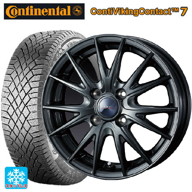 【6/22 20時〜 全品P5倍＆クーポン】175/65R14 86T XL コンチネンタル コンチバイキングコンタクト7 正規品 ウェッズ ヴェルバ スポルト2 # ディープメタル2 14-5.5J 国産車用 スタッドレスタイヤホイール4本セット