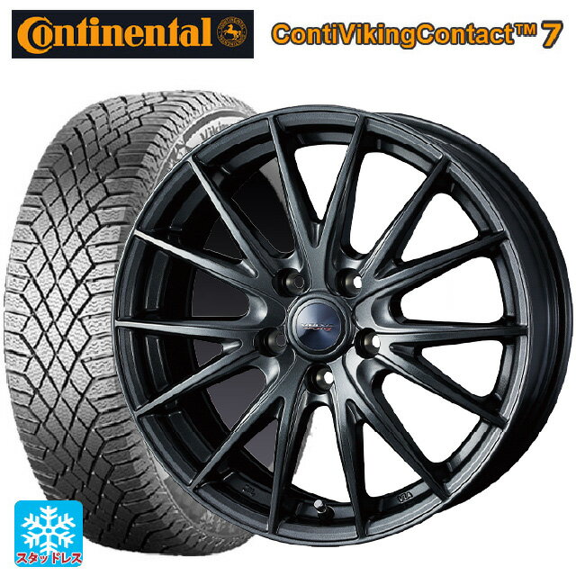 215/60R16 99T XL コンチネンタル コンチバイキングコンタクト7 正規品 ウェッズ ヴェルバ スポルト2 # ディープメタル2 16-6.5J 国産車用 スタッドレスタイヤホイール4本セット