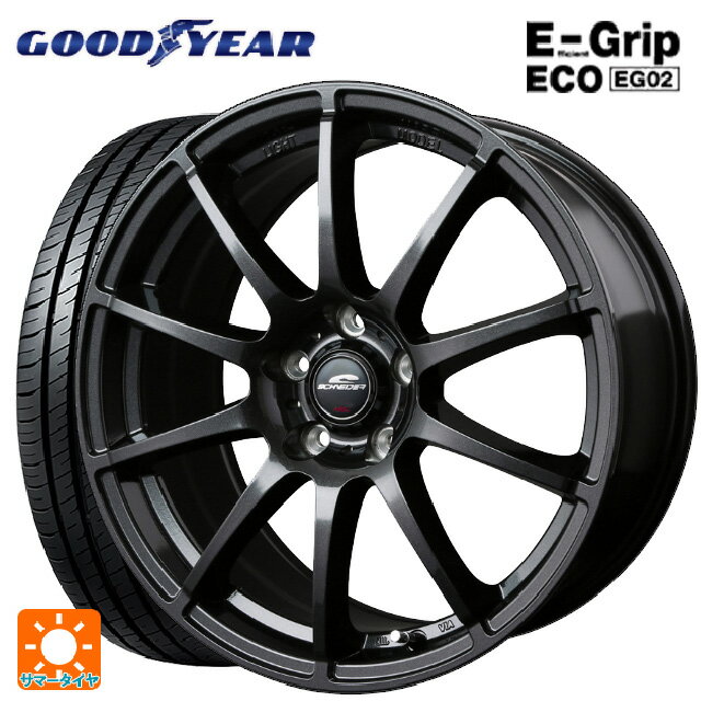 【6/22 20時〜 全品P5倍＆クーポン】205/60R16 92H グッドイヤー エフィシェントグリップ エコ EG02 # エムアイディー MIDホイール スタッグ（数量限定） # ストロングガンメタ 16-6.5J 国産車用 サマータイヤホイール4本セット