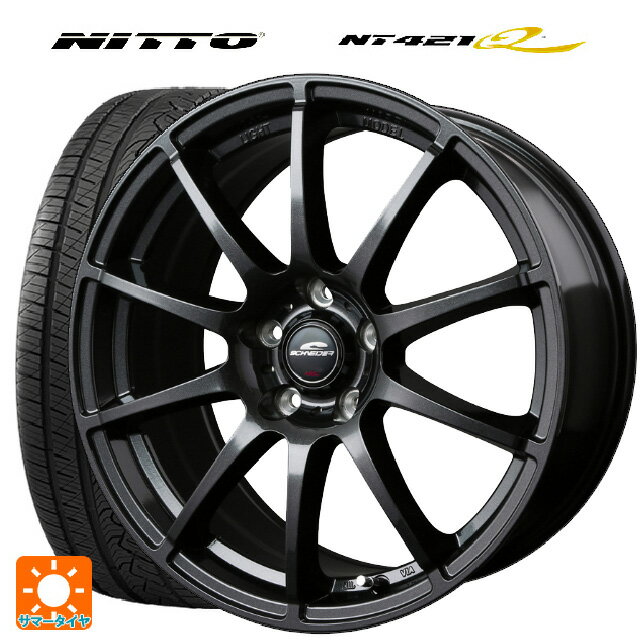 ミツビシ アウトランダーPHEV(5LA GNOW)用 235/60R18 107W XL ニットー NT421Q エムアイディー MIDホイール スタッグ（数量限定） # ストロングガンメタ 新品サマータイヤホイール 4本セット