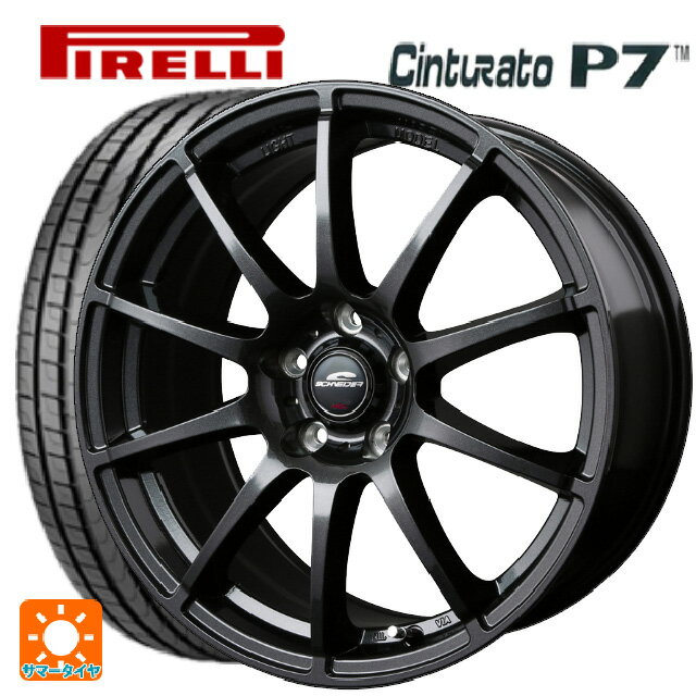 【6/11 1:59迄 全品ポイント5倍】215/45R18 89V ピレリ チンチュラートP7 エムアイディー MIDホイール スタッグ（数量限定） ストロングガンメタ 18-7J 国産車用 サマータイヤホイール4本セット