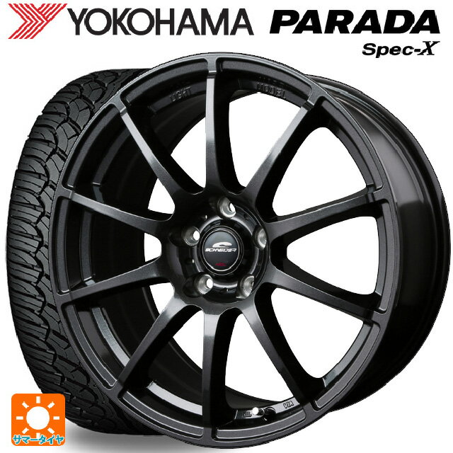 ミツビシ アウトランダーPHEV(5LA GNOW)用 235/60R18 103V ヨコハマ パラダ PA02 エムアイディー MIDホイール スタッグ（数量限定） # ストロングガンメタ 新品サマータイヤホイール 4本セット