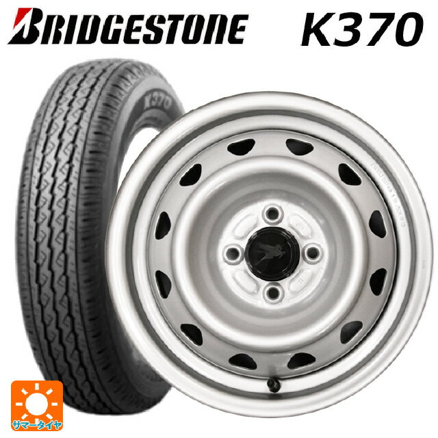 即日発送 2024年製 145/80R12 80/78N ブリヂストン K370 正規品 # ウェッズ キャロウィン PK354SN スチール(シルバー) 12-3.5J 国産車用 サマータイヤホイール4本セット