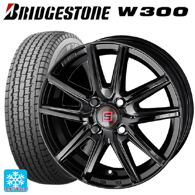 即日発送 145/80R12 80/78N ブリヂストン W300 正規品 共豊 ザインSS ソリッドブラック 12-3.5J 国産車用 スタッドレスタイヤホイール4本セット