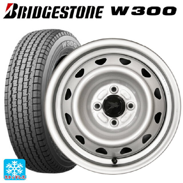 【最大3万円OFFクーポン 5/16 1:59迄】145/80R12 80/78N ブリヂストン W300 正規品 ウェッズ キャロウィン PK354SN # スチール(シルバー) 12-3.5J 国産車用 スタッドレスタイヤホイール4本セット