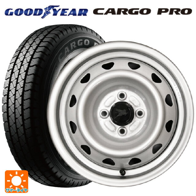 145/80R12 80/78N グッドイヤー カーゴプロ ウェッズ キャロウィン PK355S # スチール(シルバー) 12-3.5J 国産車用 サマータイヤホイール4本セット