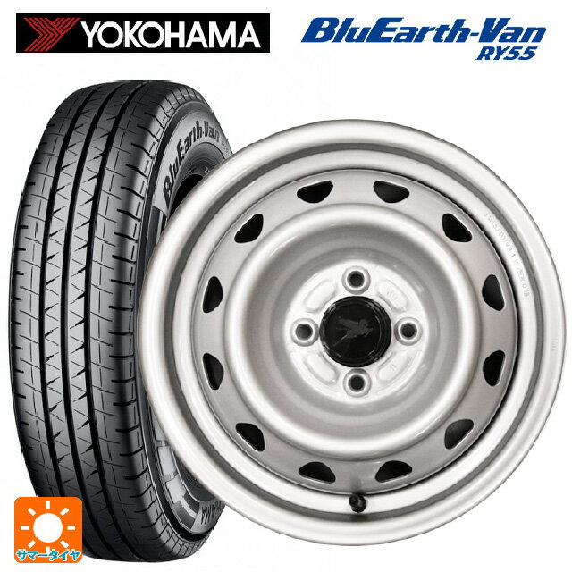 即日発送 145/80R12 80/78N ヨコハマ ブルーアースVan RY55B ウェッズ キャロウィン PK354SN スチール(シルバー) 12-3.5J 国産車用 サマータイヤホイール4本セット