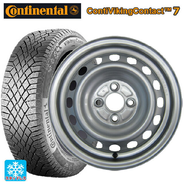 【6/22 20時〜 全品P5倍＆クーポン】175/65R14 86T XL コンチネンタル コンチバイキングコンタクト7 正規品 ウェッズ ウインターエース L10 # スチール(シルバー) 14-5J 国産車用 スタッドレスタイヤホイール4本セット