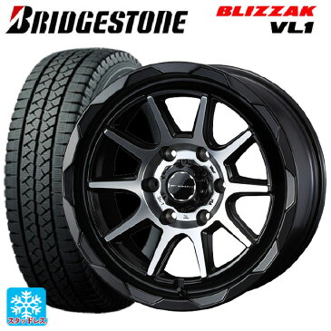 トヨタ ハイエース(200系)用 195/80R15 107/105L ブリヂストン ブリザック VL1マッドヴァンス06 マットブラックポリッシュ新品スタッドレスタイヤホイール4本セット