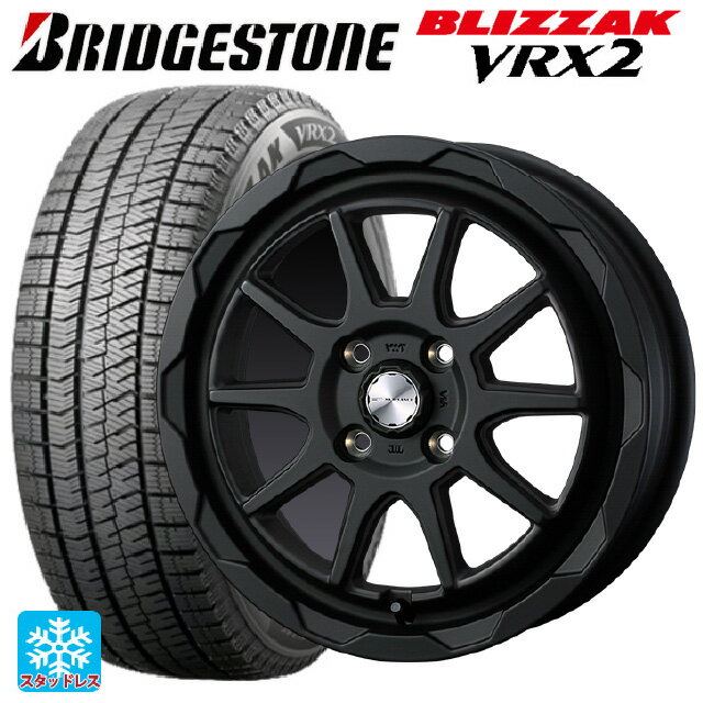 【6/11 1:59迄 全品ポイント5倍】165/55R15 75Q ブリヂストン ブリザック VRX2 正規品 ウェッズ マッドヴァンス06 フルマットブラック 15-4.5J 国産車用 スタッドレスタイヤホイール4本セット