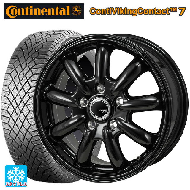 【5/30限定 最大3万円OFFクーポン】205/55R16 94T XL コンチネンタル コンチバイキングコンタクト7 正規品 ジャパン三陽 ザック JP209 グロスブラック 16-6.5J 国産車用 スタッドレスタイヤホイール4本セット