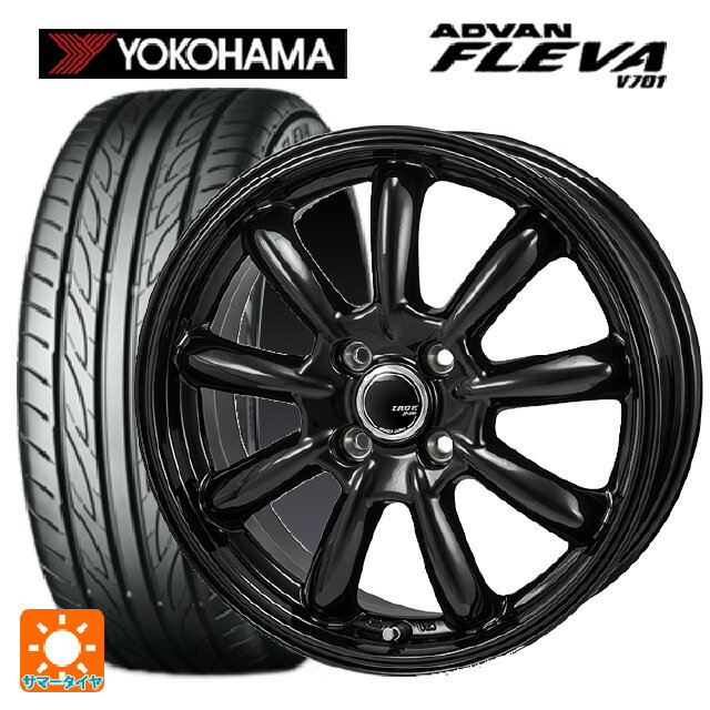 195/55R15 85V ヨコハマ アドバン フレバ V701 ジャパン三陽 ザック JP209 グロスブラック 15-5.5J 国産車用 サマータイヤホイール4本セット