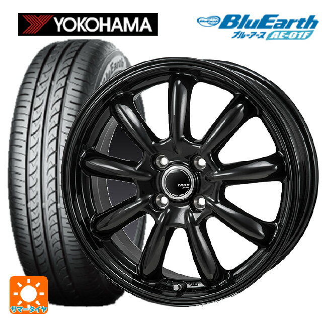 【6/15〜16限定 全品P5倍＆クーポン】185/55R16 83V ヨコハマ ブルーアース AE01F ジャパン三陽 ザック JP209 グロスブラック 16-6J 国産車用 サマータイヤホイール4本セット