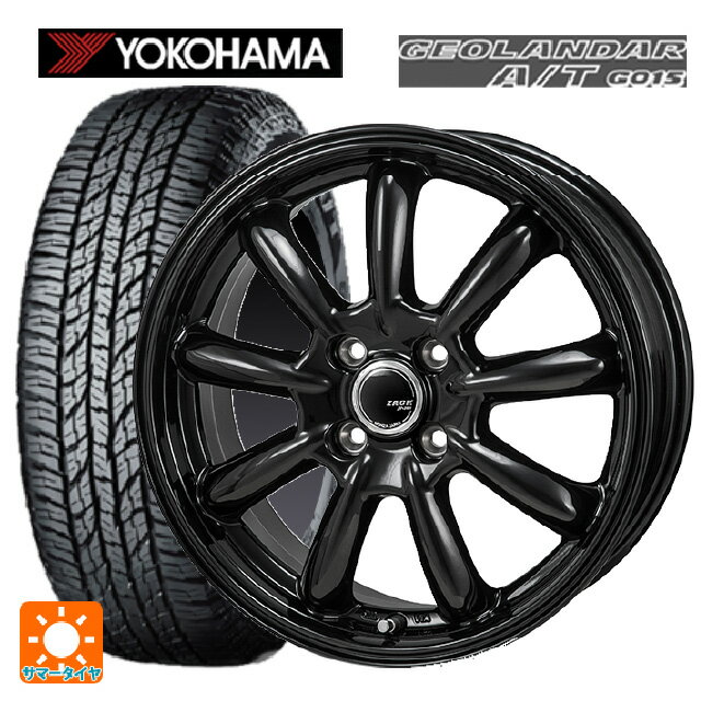 【6/22 20時〜 全品P5倍＆クーポン】155/65R14 75H ヨコハマ ジオランダー A/T G015 ブラックレター 正規品 ジャパン三陽 ザック JP209 グロスブラック 14-4.5J 国産車用 サマータイヤホイール4本セット
