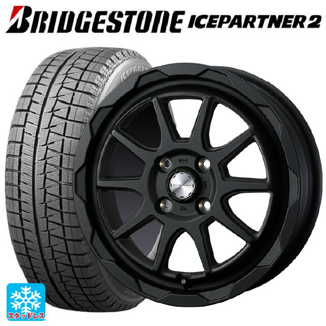 【6/22 20時〜 全品P5倍＆クーポン】165/55R14 72Q ブリヂストン アイスパートナー2 正規品 ウェッズ マッドヴァンス06 フルマットブラック 14-4.5J 国産車用 スタッドレスタイヤホイール4本セット