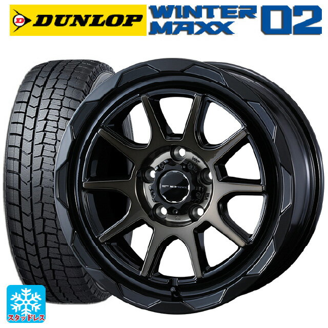 【6/15〜16限定 全品P5倍＆クーポン】215/65R16 98Q ダンロップ ウィンターマックス 02(WM02) ウェッズ マッドヴァンス06 ブラックポリッシュブロンズクリア 16-7J 国産車用 スタッドレスタイヤホイール4本セット