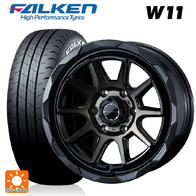 195/80R15 107/105N ファルケン W11 ホワイトレター ウェッズ マッドヴァンス06 ブラックポリッシュブロンズクリア 15-6J 国産車用 サマータイヤホイール4本セット