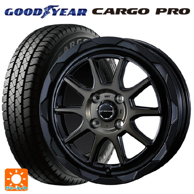 145/80R12 80/78N グッドイヤー カーゴプロ ウェッズ マッドヴァンス06 ブラックポリッシュブロンズクリア 12-4J 国産車用 サマータイヤホイール4本セット