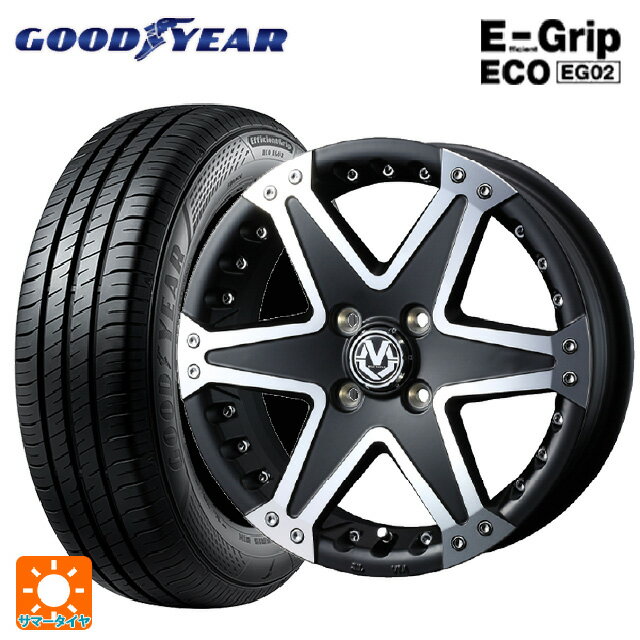 165/50R15 73V グッドイヤー エフィシェントグリップ エコ EG02 ウェッズ マッドヴァンス01 マッドブラックポリッシュ 15-5J 国産車用 サマータイヤホイール4本セット