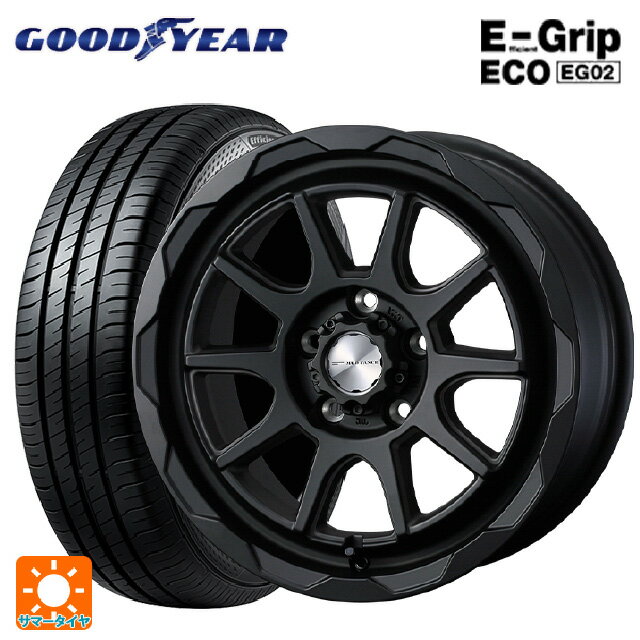 【5/9 20時〜 最大3万円OFFクーポン】205/55R16 91V グッドイヤー エフィシェントグリップ エコ EG02 # ウェッズ マッドヴァンス06 フルマットブラック 16-7J 国産車用 サマータイヤホイール4本セット