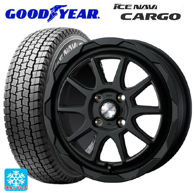 【10/17 23:59迄　最大3万円OFFクーポン】145/80R12 80/78N グッドイヤー アイスナビ カーゴ ウェッズ マッドヴァンス06 フルマットブラック 12-4J 国産車用 スタッドレスタイヤホイール4本セット