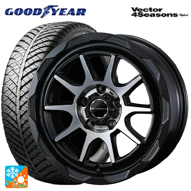 【6/11 1:59迄 全品ポイント5倍】215/45R17 91H XL グッドイヤー ベクターフォーシーズンズ ハイブリッド ウェッズ マッドヴァンス06 マットブラックポリッシュ 17-7J 国産車用 オールシーズンタイヤホイール4本セット