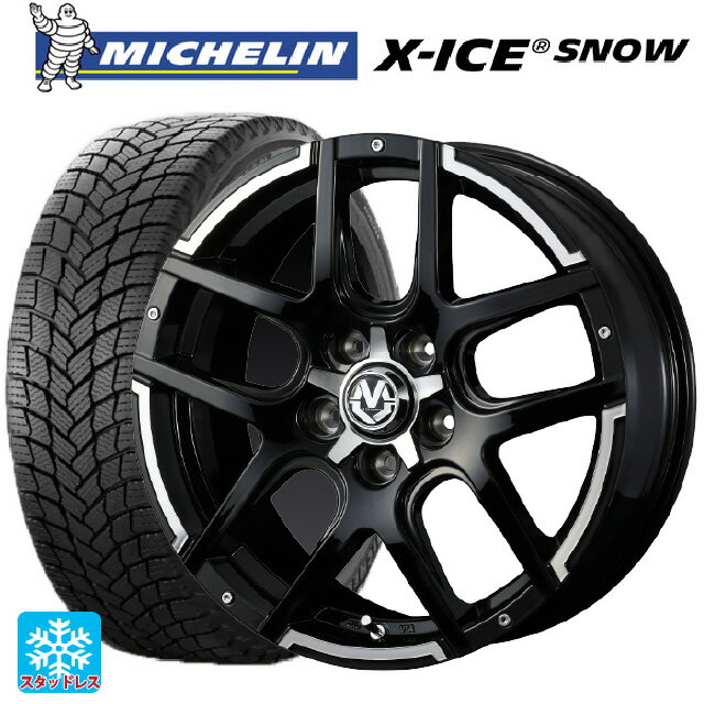 トヨタ プリウス(60系)用 2023年製 195/60R17 90H ミシュラン 正規品 エックスアイス スノー マッドヴァンス04 ブラックポリッシュ 新品スタッドレスタイヤホイール 4本セット