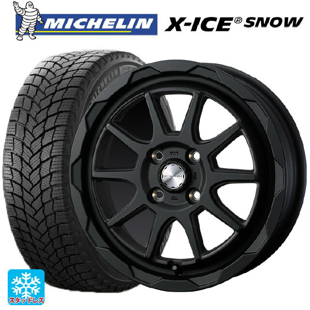 【6/11 1:59迄 全品ポイント5倍】155/65R14 75T ミシュラン エックスアイス スノー 正規品 ウェッズ マッドヴァンス06 フルマットブラック 14-4.5J 国産車用 スタッドレスタイヤホイール4本セット