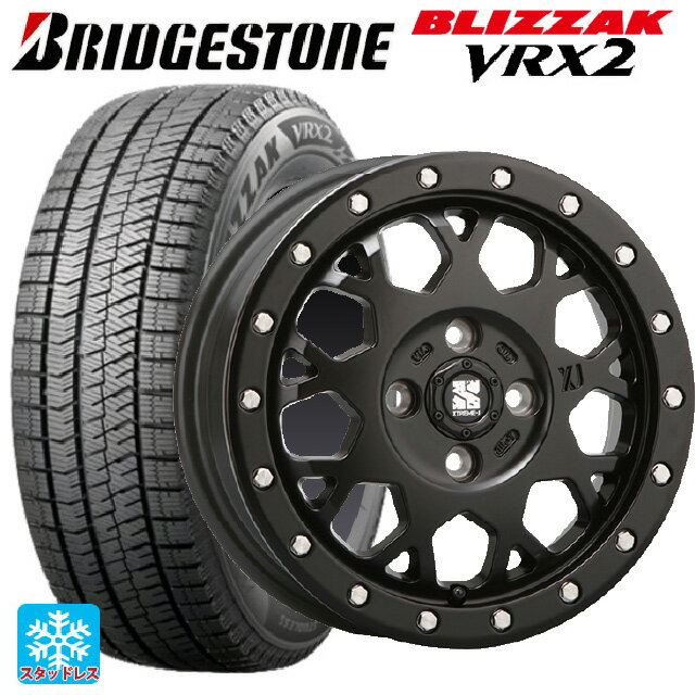 【6/15〜16限定 全品P5倍＆クーポン】2024年製 155/65R14 75Q ブリヂストン ブリザック VRX2 正規品 # エムエルジェイ エクストリームJ XJ04 Satin Black 14-4.5J 国産車用 スタッドレスタイヤホイール4本セット