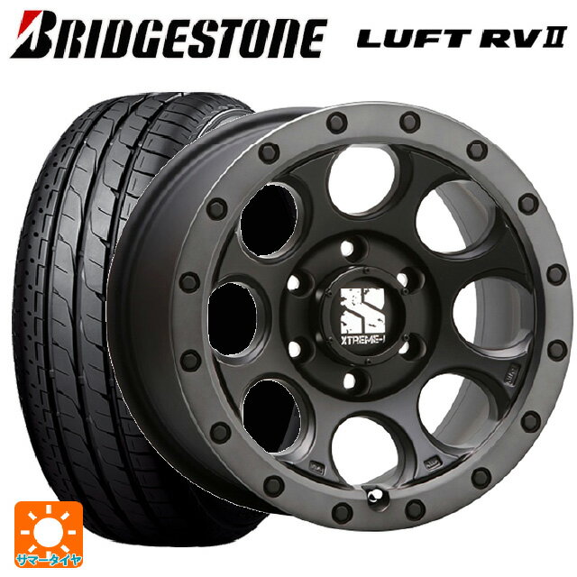 【5/9 20時〜 最大3万円OFFクーポン】2024年製 195/60R16 89H ブリヂストン ルフトRV2(日本製) 正規品 # エムエルジェイ エクストリームJ XJ03 Flat Black Smoke 16-7J 国産車用 サマータイヤホイール4本セット