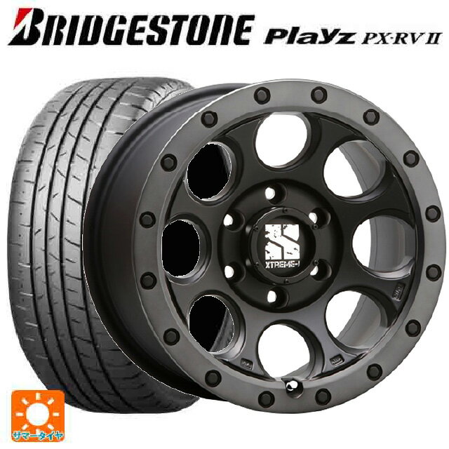 【6/15〜16限定 全品P5倍＆クーポン】225/60R17 99H ブリヂストン プレイズ PX-RV2 正規品 エムエルジェイ エクストリームJ XJ03 Flat Black Smoke 17-7.5J 国産車用 サマータイヤホイール4本セット