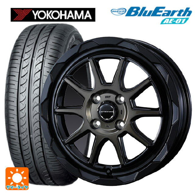 【6/22 20時〜 全品P5倍＆クーポン】165/55R14 72V ヨコハマ ブルーアース AE01 ウェッズ マッドヴァンス06 ブラックポリッシュブロンズクリア 14-4.5J 国産車用 サマータイヤホイール4本セット