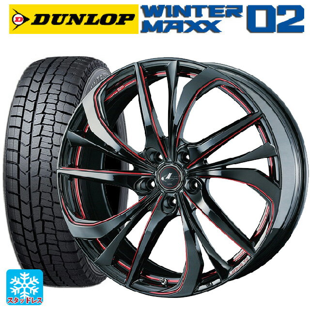 ホンダ ZR-V(RZ4)用 225/60R17 99Q ダンロップ ウィンターマックス 02(WM02) # レオニス TE BK/SC(RED) 新品スタッドレスタイヤホイール 4本セット